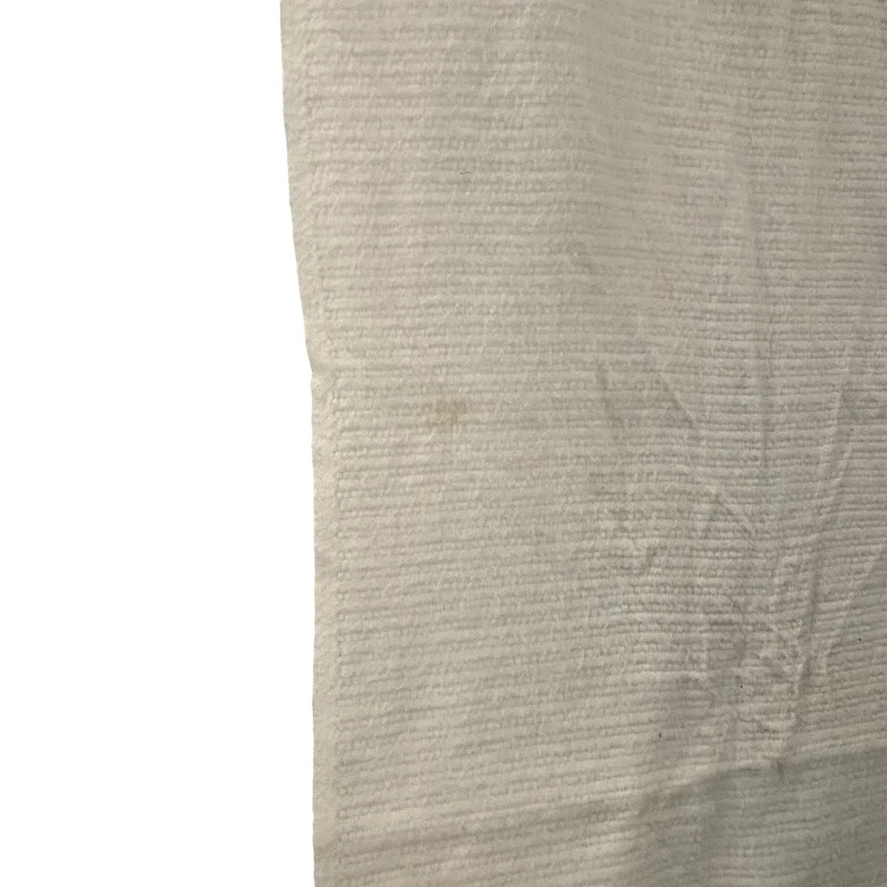 Vintage Cream Textured Acrylic Blanket Satin Trim Made in USA‎ 45x58 Throw